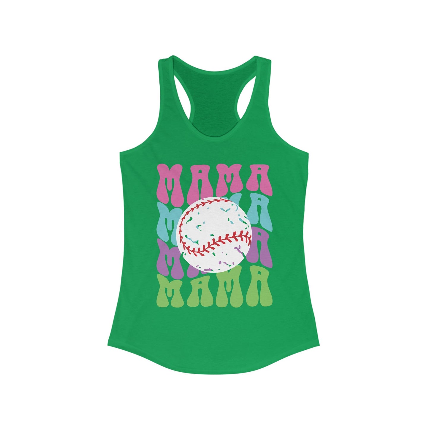 Color Me Baseball Mama Racerback Tank