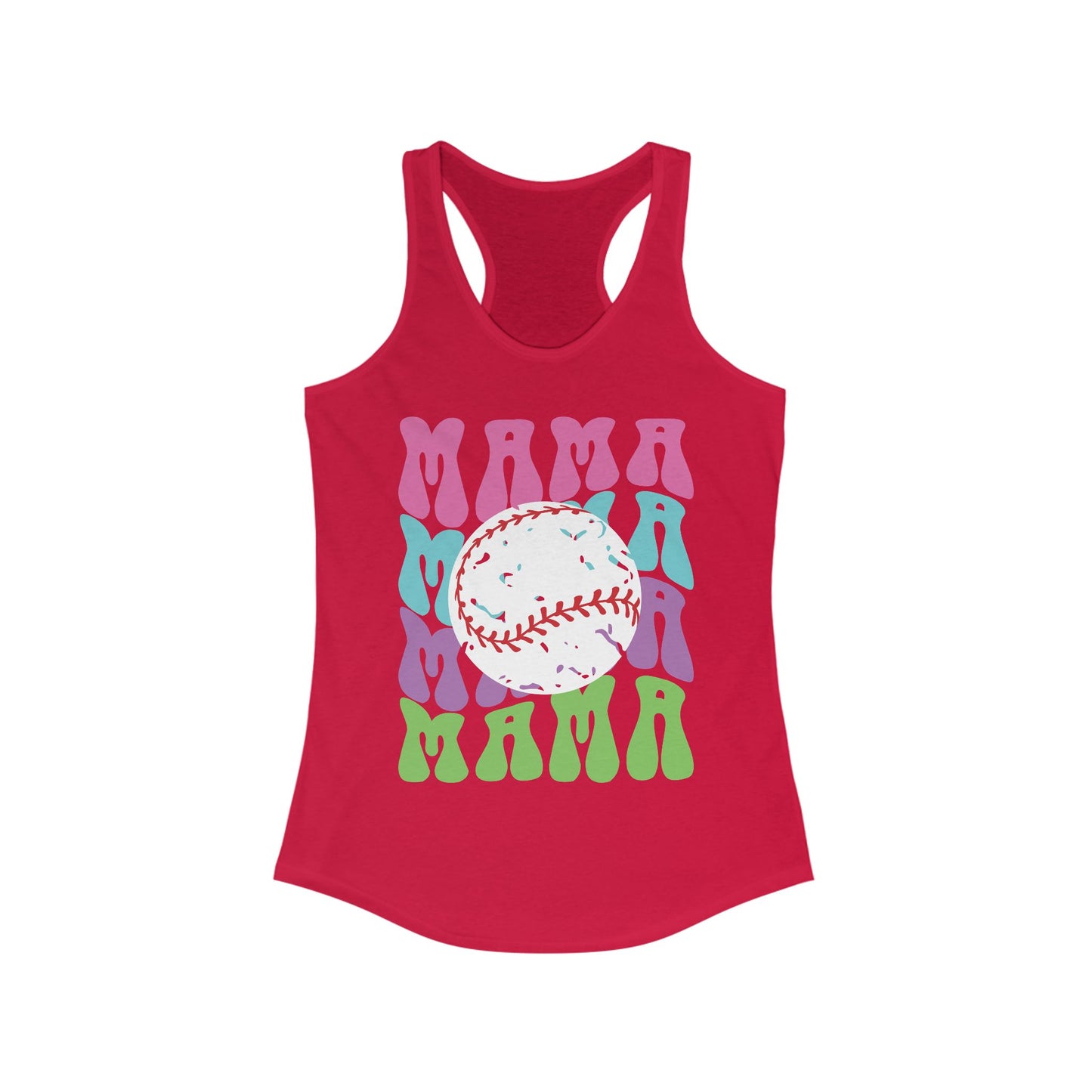 Color Me Baseball Mama Racerback Tank