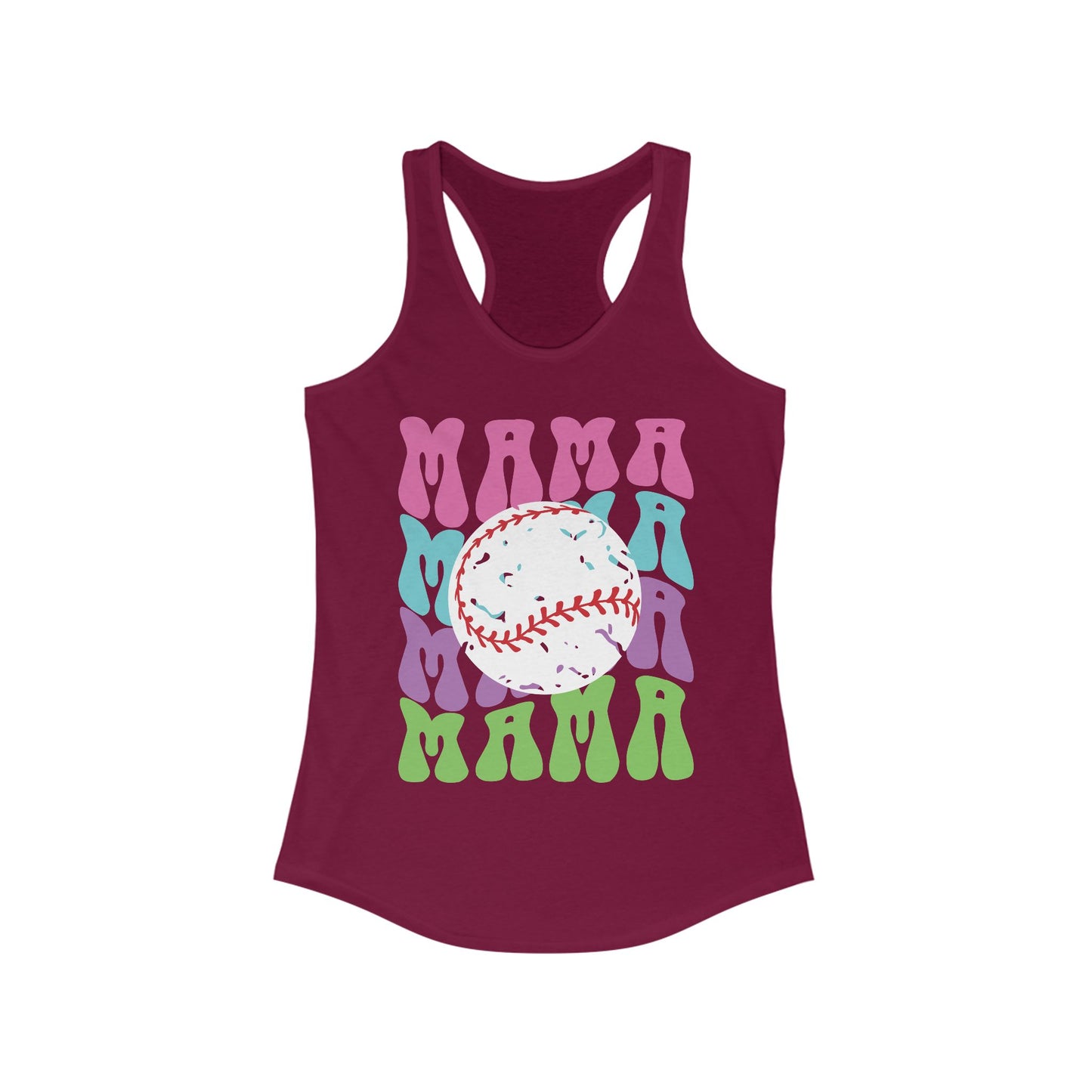 Color Me Baseball Mama Racerback Tank
