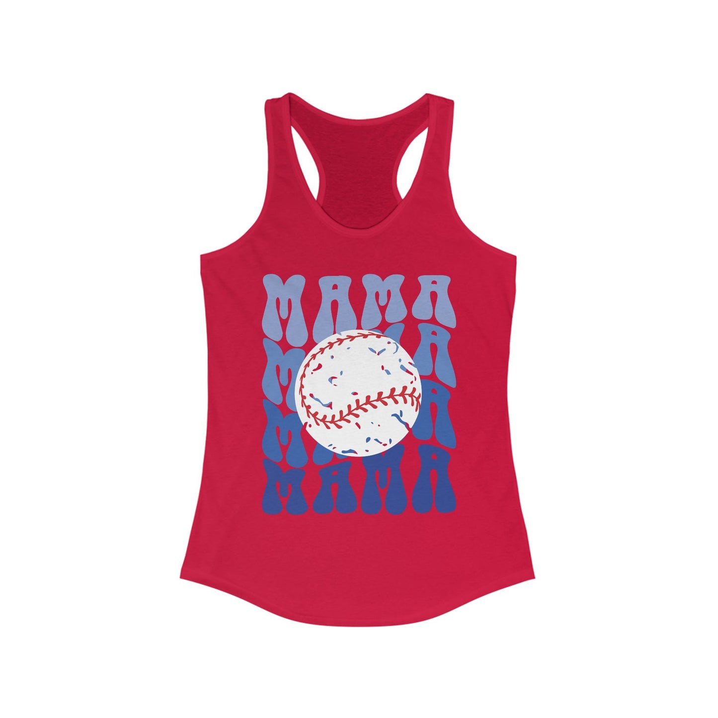 Baseball Blues Mama Racerback Tank