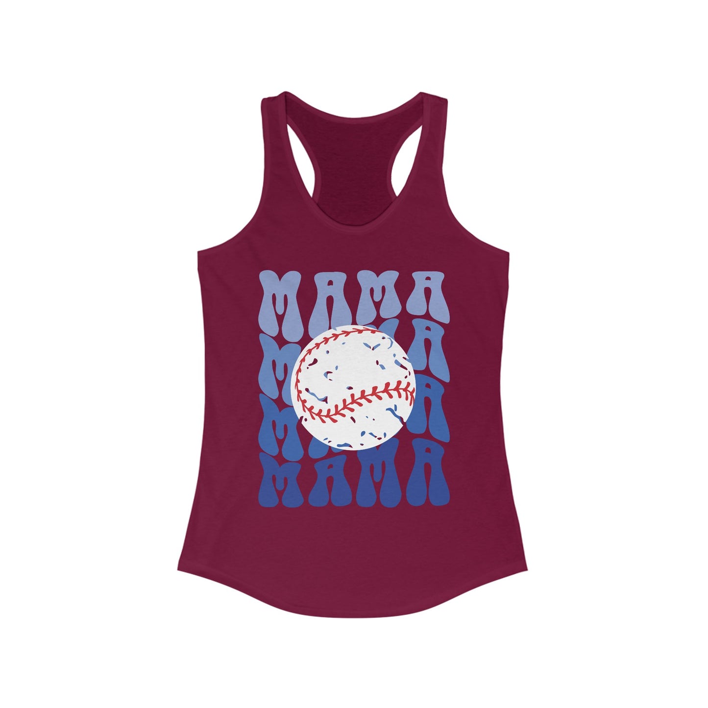 Baseball Blues Mama Racerback Tank
