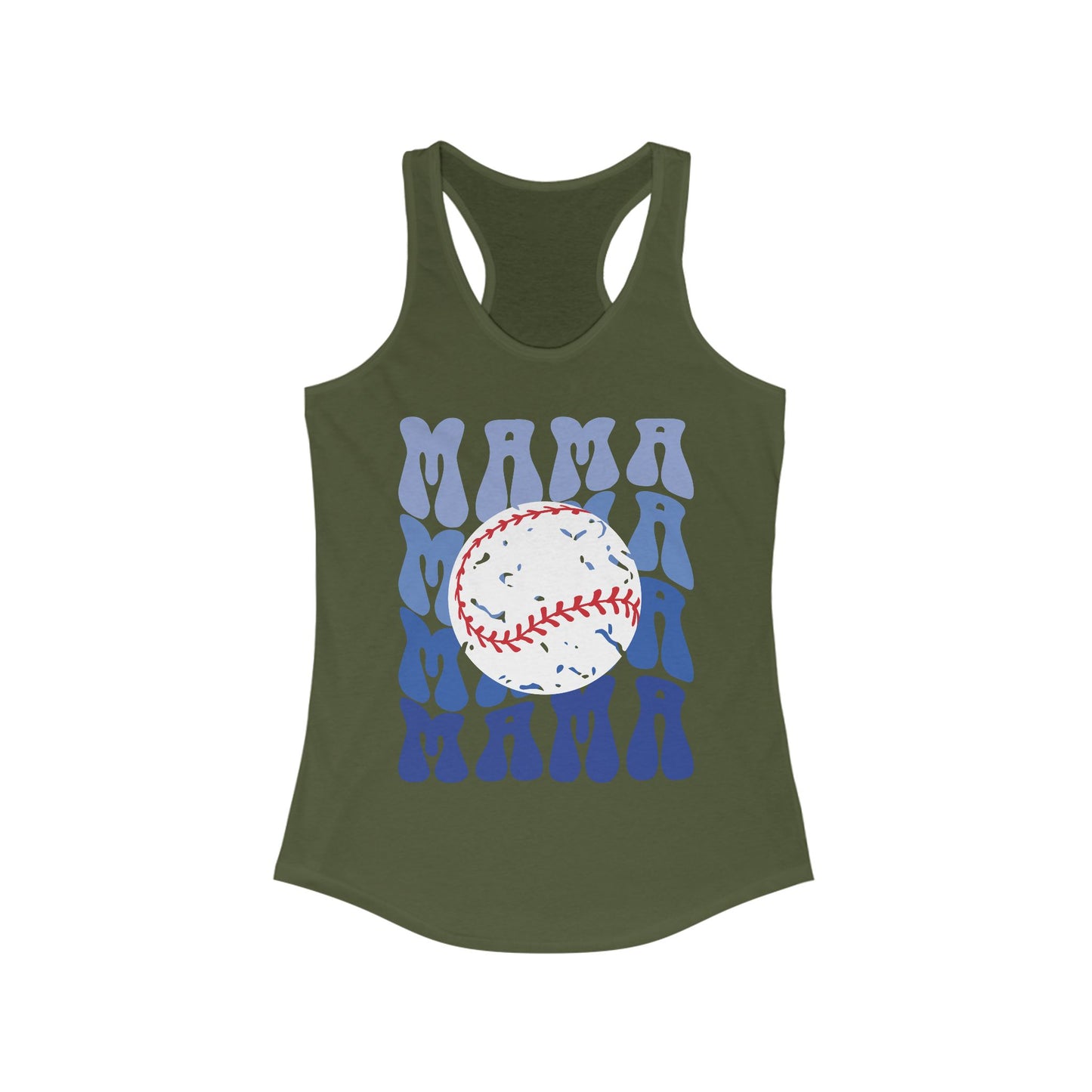 Baseball Blues Mama Racerback Tank