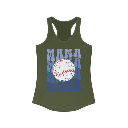 Baseball Blues Mama Racerback Tank