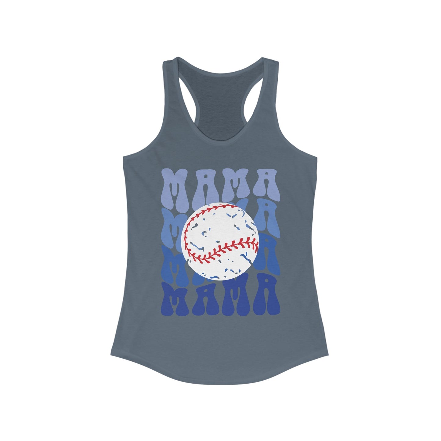 Baseball Blues Mama Racerback Tank
