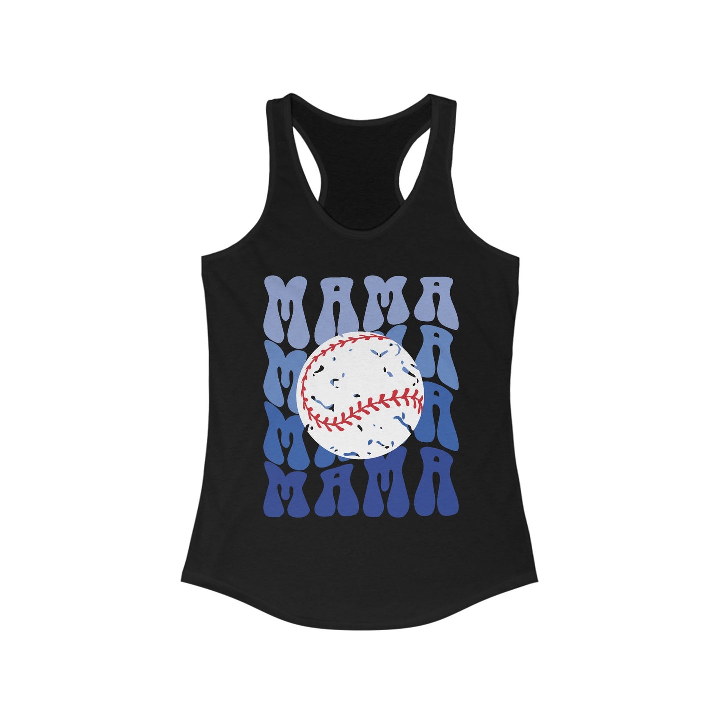 Baseball Blues Mama Racerback Tank