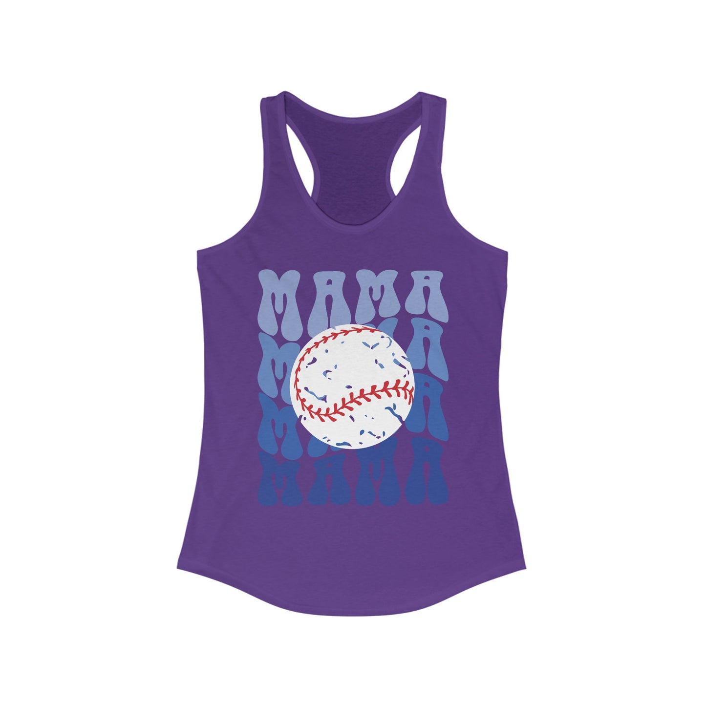 Baseball Blues Mama Racerback Tank