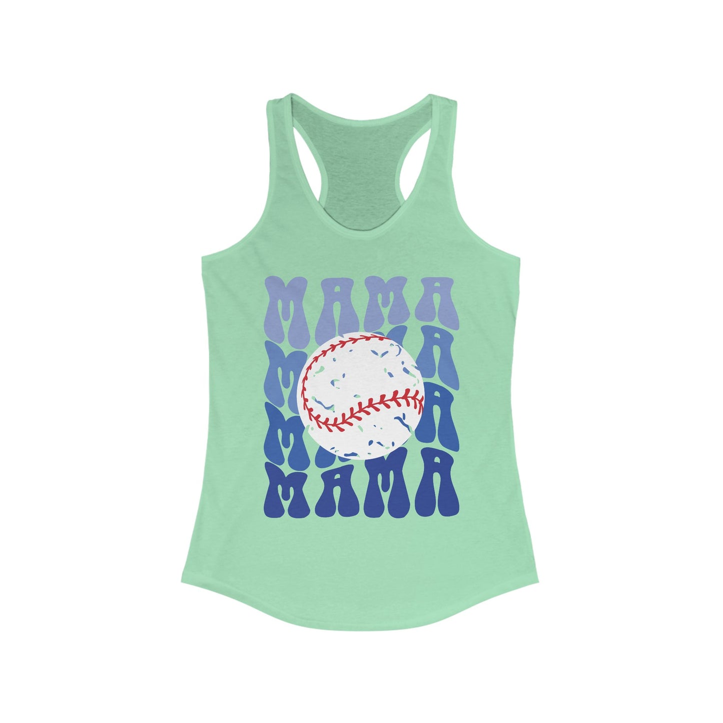 Baseball Blues Mama Racerback Tank