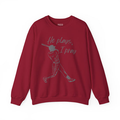 He Plays, I Pray Crew Neck Sweatshirt