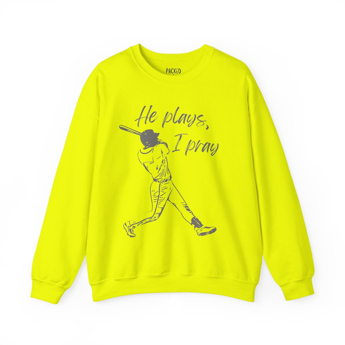 He Plays, I Pray Crew Neck Sweatshirt