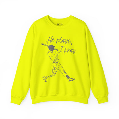 He Plays, I Pray Crew Neck Sweatshirt
