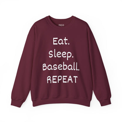 Eat. Sleep. Baseball. Repeat Crewneck Sweatshirt