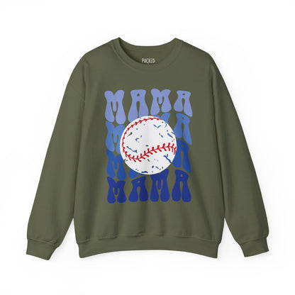 Baseball Blues Mama Crewneck Sweatshirt