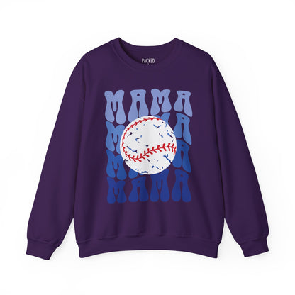 Baseball Blues Mama Crewneck Sweatshirt
