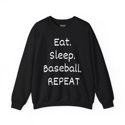 Eat. Sleep. Baseball. Repeat Crewneck Sweatshirt