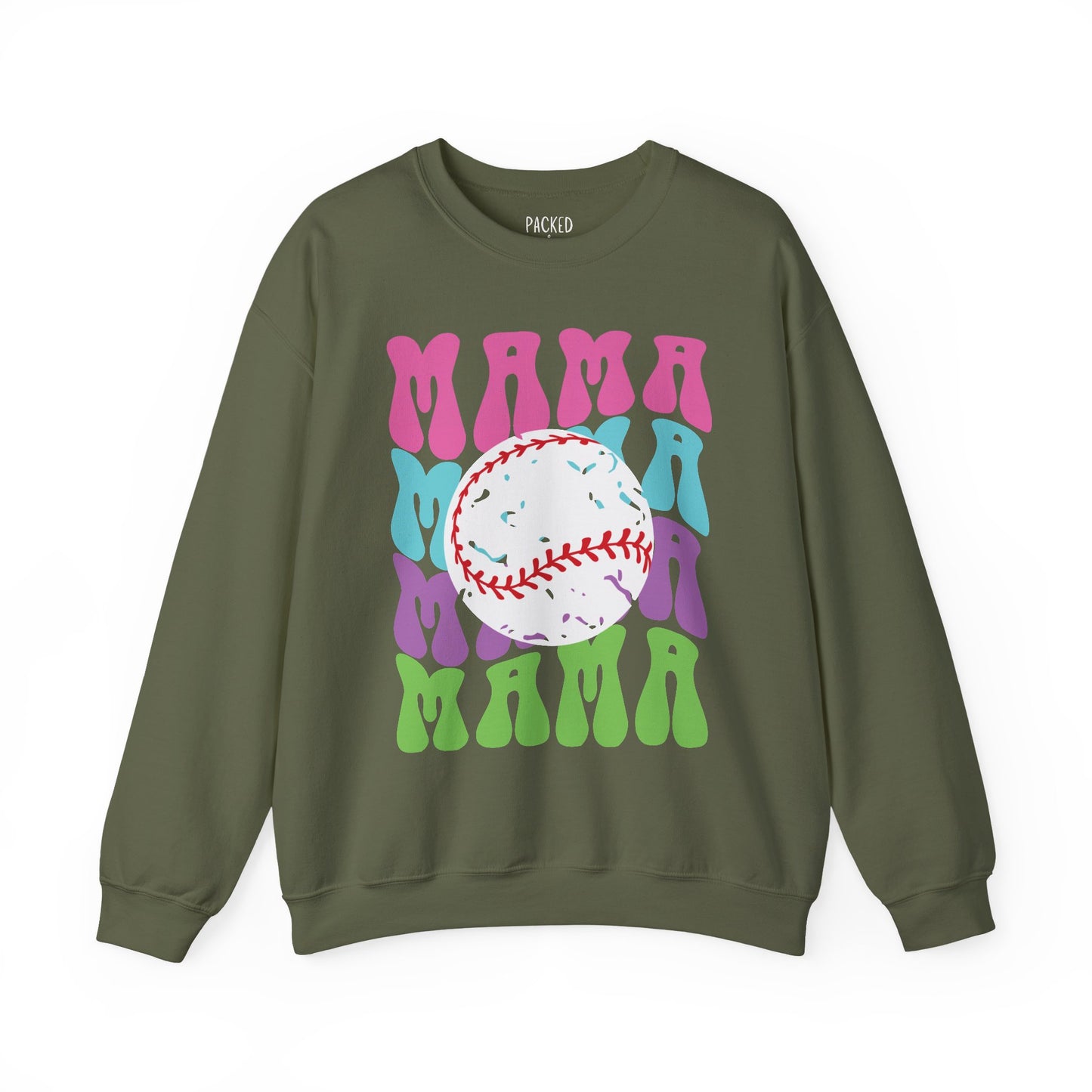 Color Me Baseball Mama Crewneck Sweatshirt