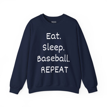 Eat. Sleep. Baseball. Repeat Crewneck Sweatshirt